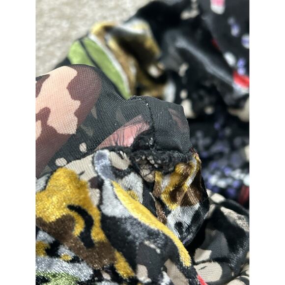 REISS Tori Sheer Black Floral Burnout top size US 0 See Description - Picture 8 of 10